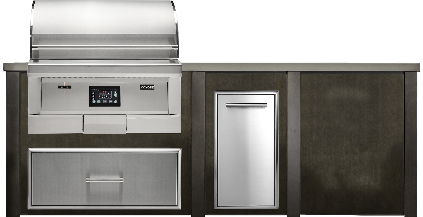 Haven Outdoor 8' Pellet Grill Kitchen Island w/ Plain Panel