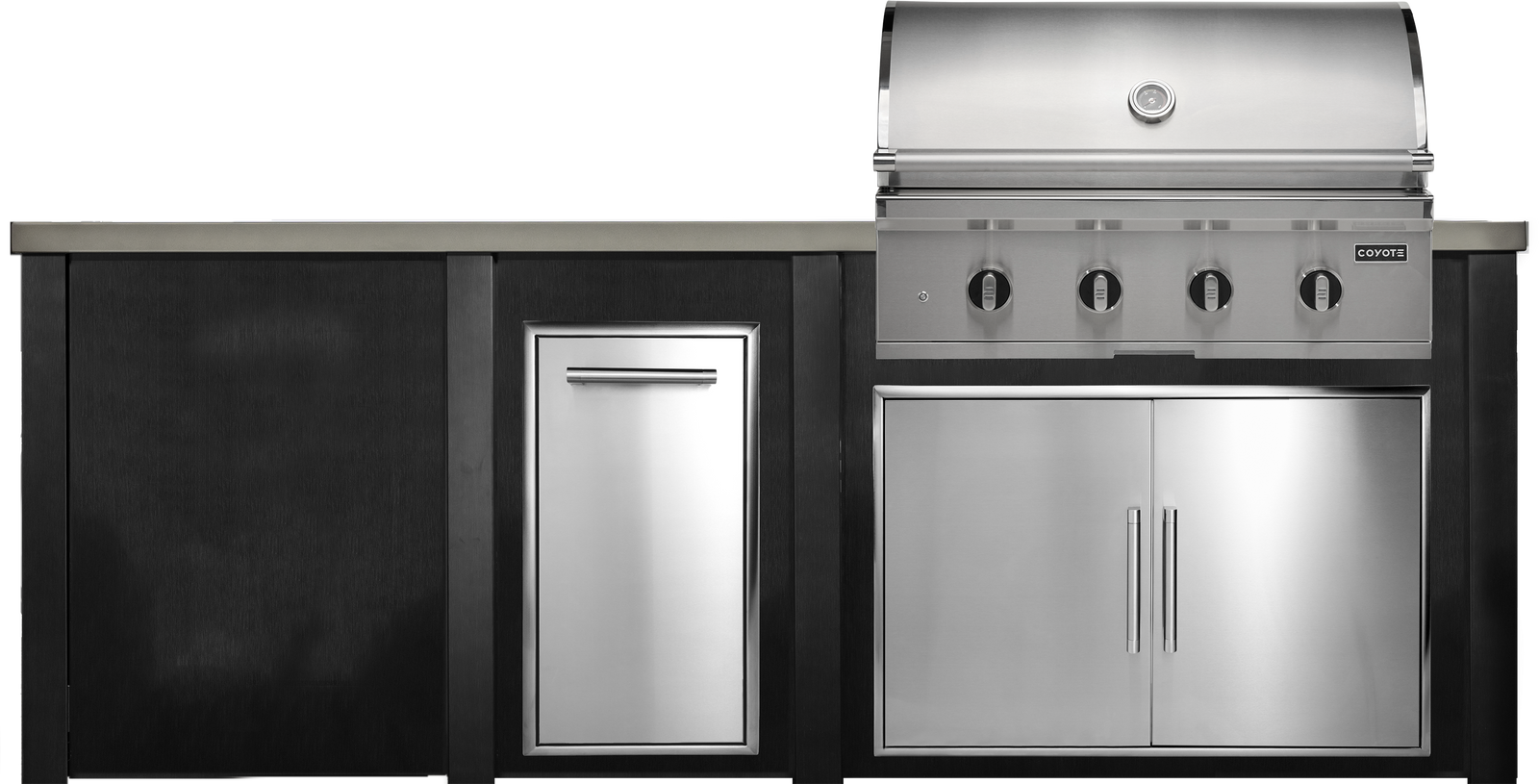 Haven Outdoor 8' Kitchen Island w/ Plain Panel (Right-Side Grill)