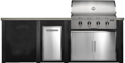 Haven Outdoor 8' Kitchen Island w/ Plain Panel (Right-Side Grill)