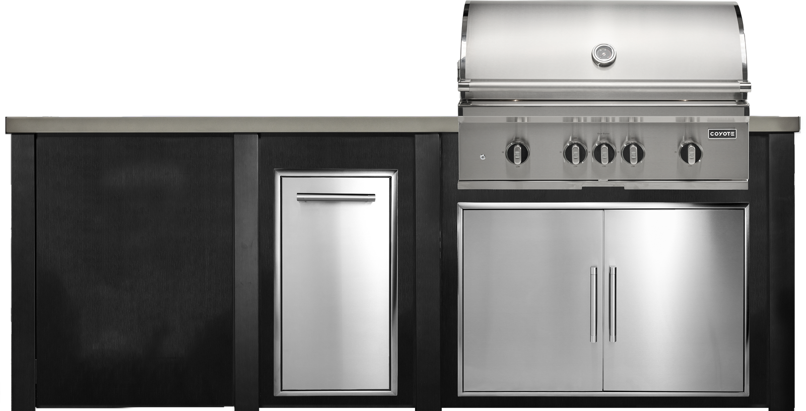 Haven Outdoor 8' Kitchen Island w/ Plain Panel (Right-Side Grill)