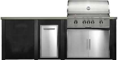 Haven Outdoor 8' Kitchen Island w/ Plain Panel (Right-Side Grill)