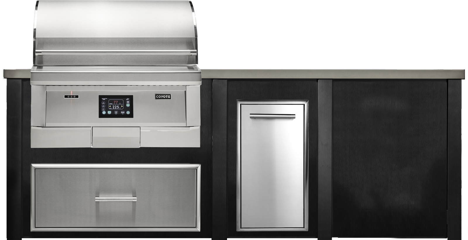 Haven Outdoor 8' Pellet Grill Kitchen Island w/ Plain Panel