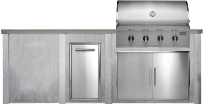 Haven Outdoor 8' Kitchen Island w/ Plain Panel (Right-Side Grill)