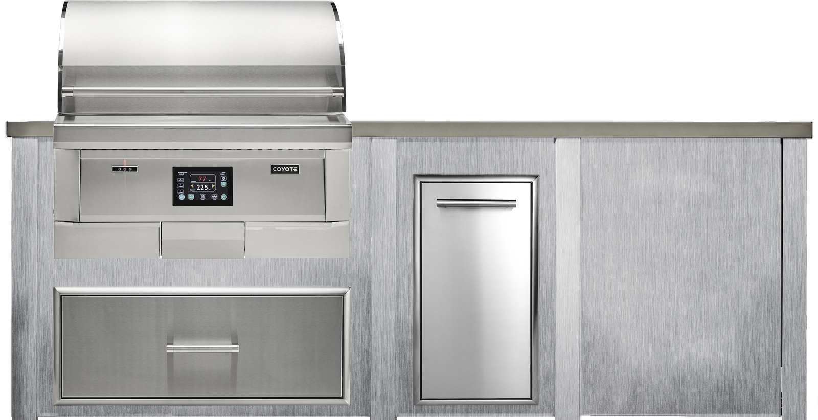 Haven Outdoor 8' Pellet Grill Kitchen Island w/ Plain Panel