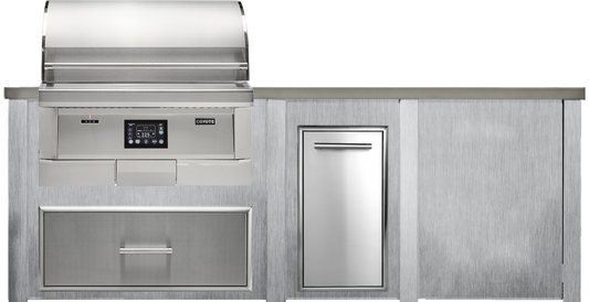 Haven Outdoor 8' Pellet Grill Kitchen Island w/ Plain Panel