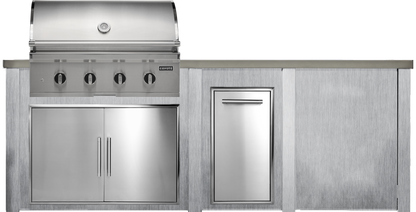 Haven Outdoor 8' Kitchen Island w/ Plain Panel