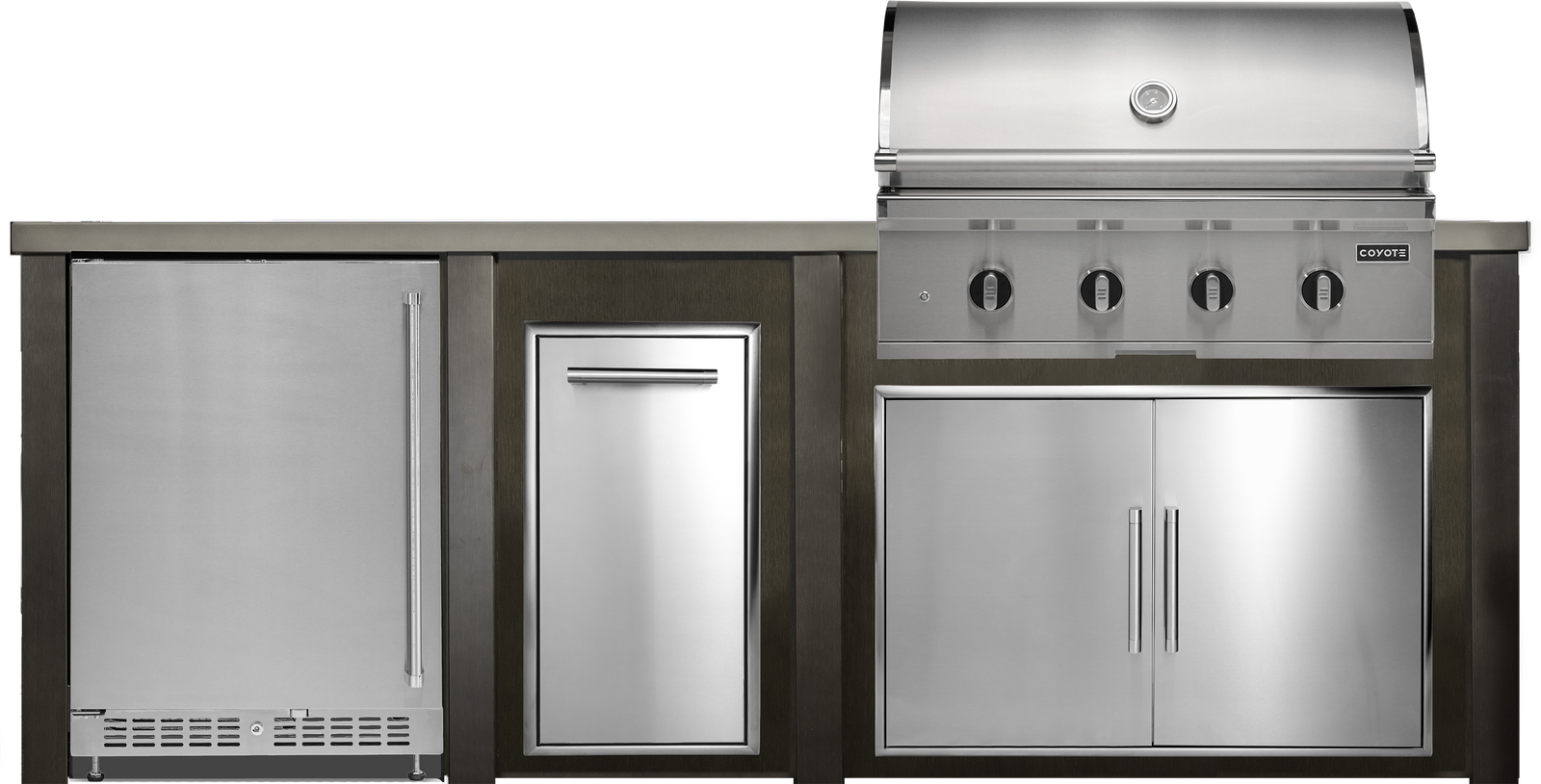 Haven Outdoor 8' Kitchen Island w/ 24" Refrigerator (Right-Side Grill)