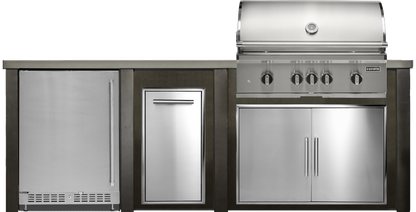 Haven Outdoor 8' Kitchen Island w/ 24" Refrigerator (Right-Side Grill)