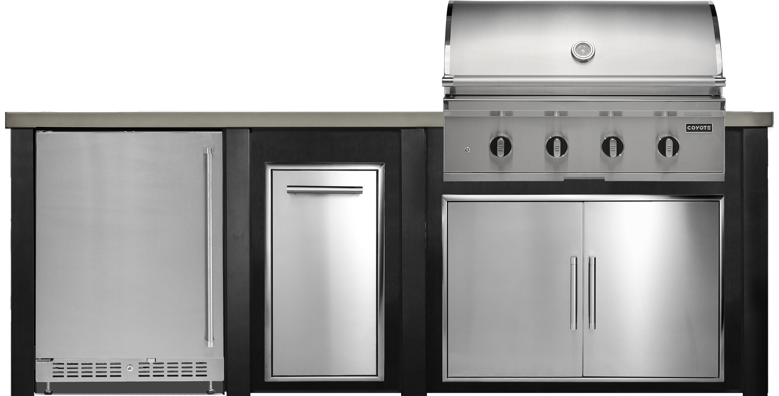 Haven Outdoor 8' Kitchen Island w/ 24" Refrigerator (Right-Side Grill)