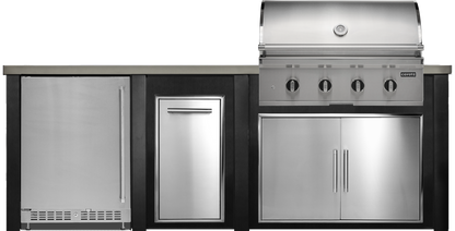 Haven Outdoor 8' Kitchen Island w/ 24" Refrigerator (Right-Side Grill)