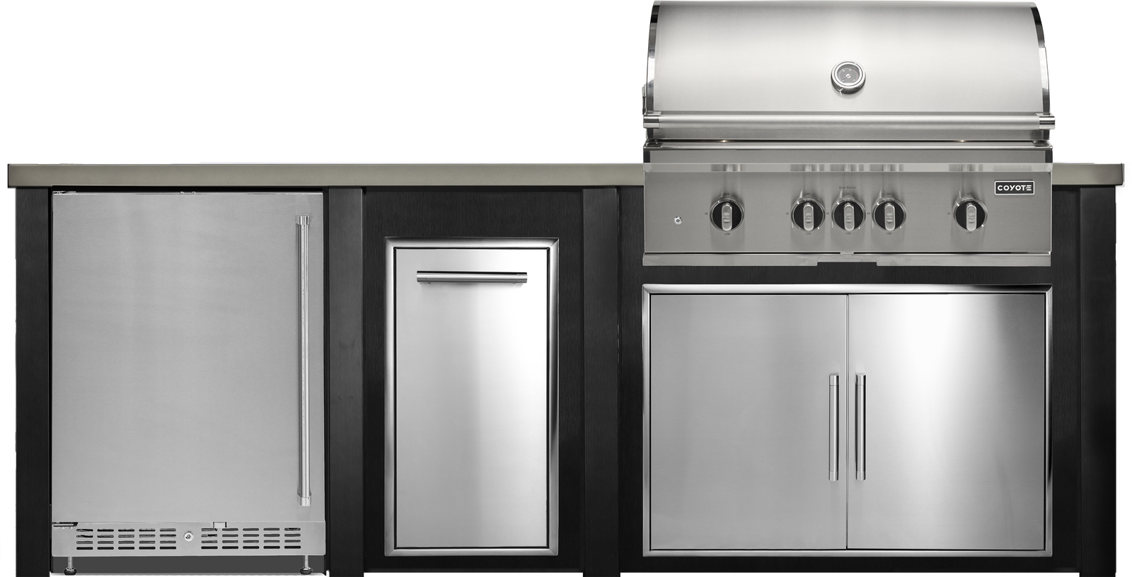 Haven Outdoor 8' Kitchen Island w/ 24" Refrigerator (Right-Side Grill)