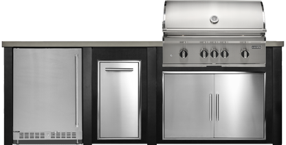 Haven Outdoor 8' Kitchen Island w/ 24" Refrigerator (Right-Side Grill)
