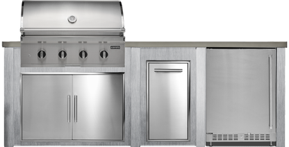 Haven Outdoor 8' Kitchen Island w/ 24" Refrigerator
