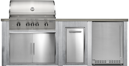 Haven Outdoor 8' Kitchen Island w/ 24" Refrigerator