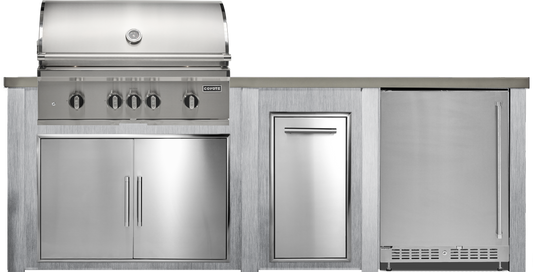 Haven Outdoor 8' Kitchen Island w/ 24" Refrigerator