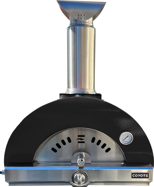 Coyote 30" Hybrid Multi-Fuel Outdoor Pizza Oven – Matte Black