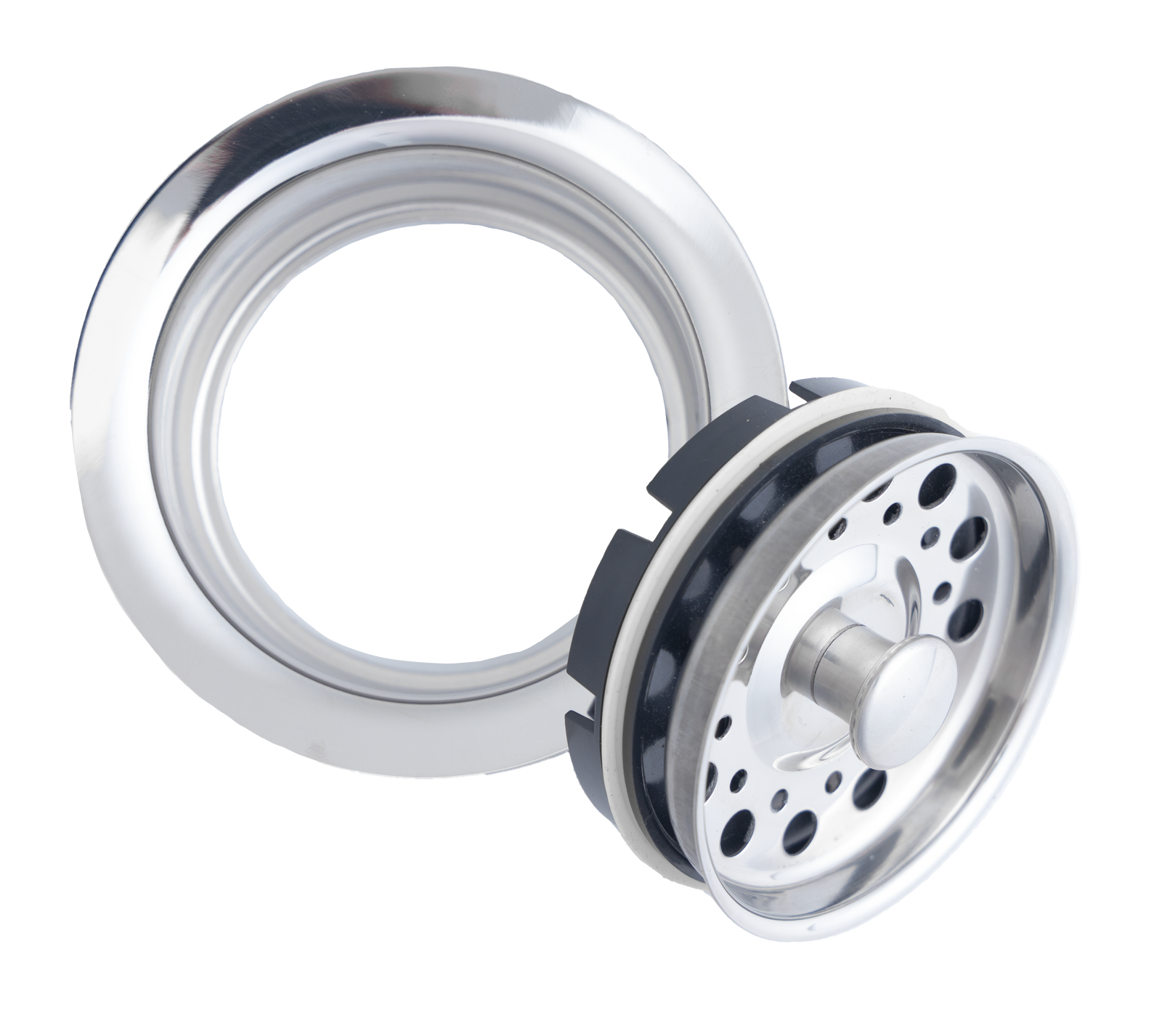 Cameo Extended Disposal Flange with Removable Basket - Polished Chrome