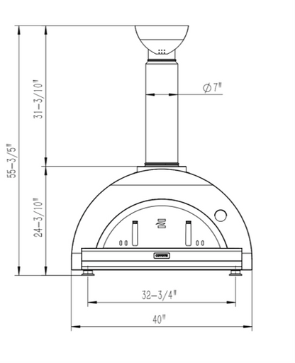 Coyote 40" Wood-Fired Outdoor Pizza Oven – Matte Black