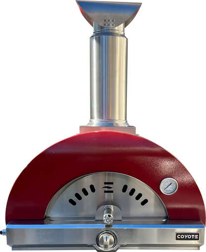 Coyote 30" Hybrid Multi-Fuel Outdoor Pizza Oven – Red