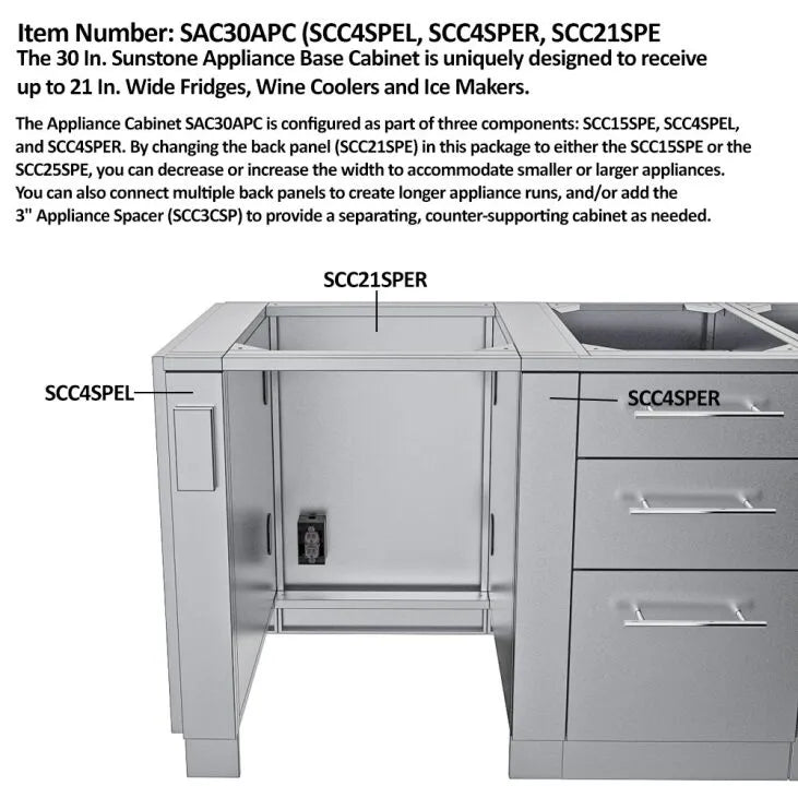 Sunstone Big-Texan 21' Cabinet Frame & Kit (No Appliances)