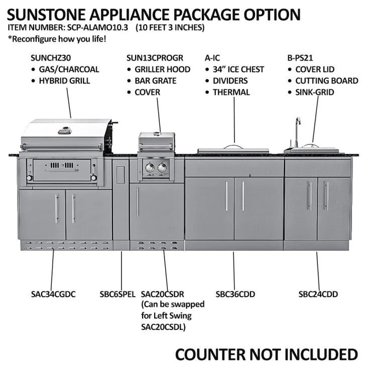 Sunstone Alamo 10' Cabinet Frame & Kit (No Appliances)