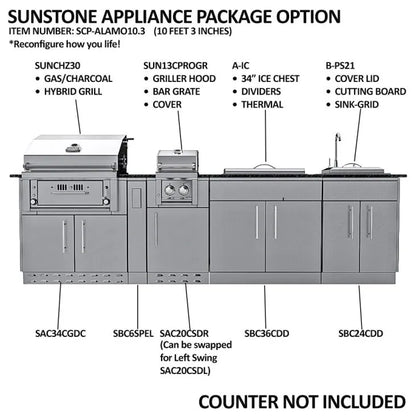 Sunstone Alamo 10' Cabinet Frame & Kit (No Appliances)