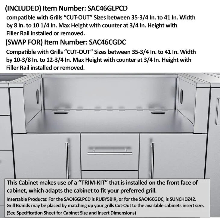 Sunstone Dallas 14' Cabinet Frame & Kit (No Appliances)