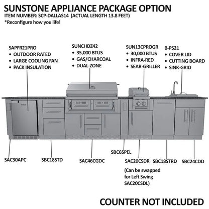 Sunstone Dallas 14' Cabinet Frame & Kit (No Appliances)