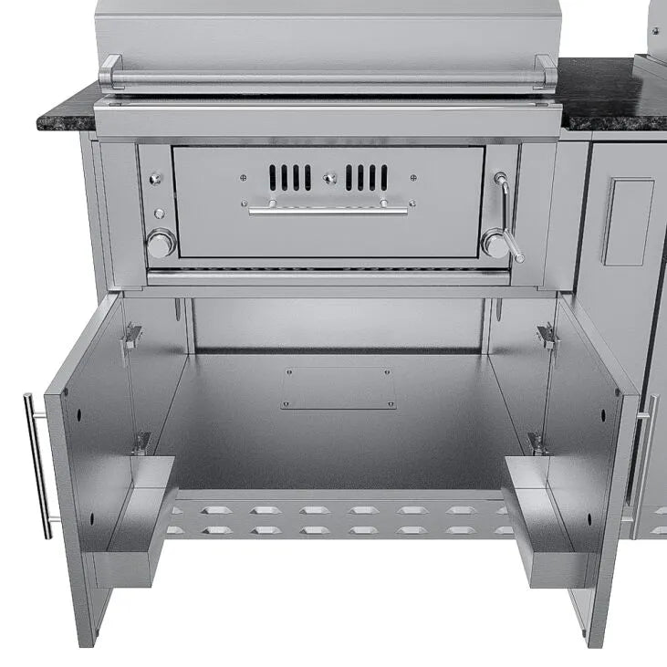 Sunstone Alamo 10′ Hybrid Grill Outdoor Kitchen Island Package with Hybrid Grill