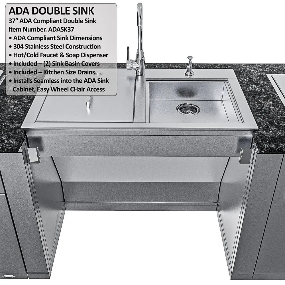 Sunstone Summit ADA-Compliant 10′ Outdoor Kitchen Island Package