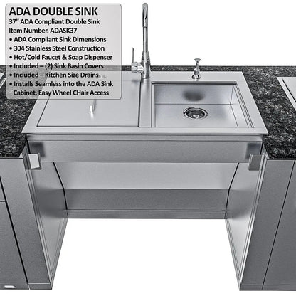Sunstone Summit ADA-Compliant 10′ Outdoor Kitchen Island Package