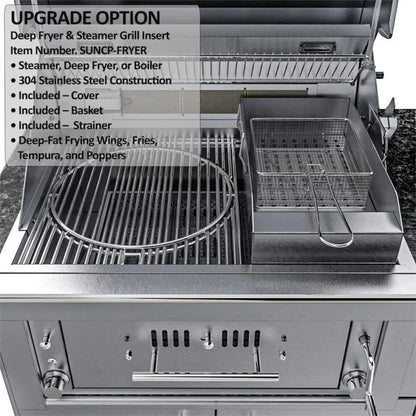 Sunstone Alamo 10′ Hybrid Grill Outdoor Kitchen Island Package with Hybrid Grill