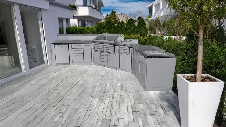 Sunstone Big-Texan 21′ Outdoor Kitchen Island Package
