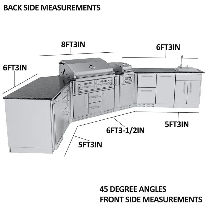Sunstone Big-Texan 21′ Outdoor Kitchen Island Package