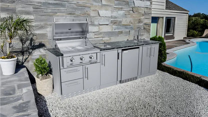 Sunstone Brazos 9′ Outdoor Kitchen Island Package