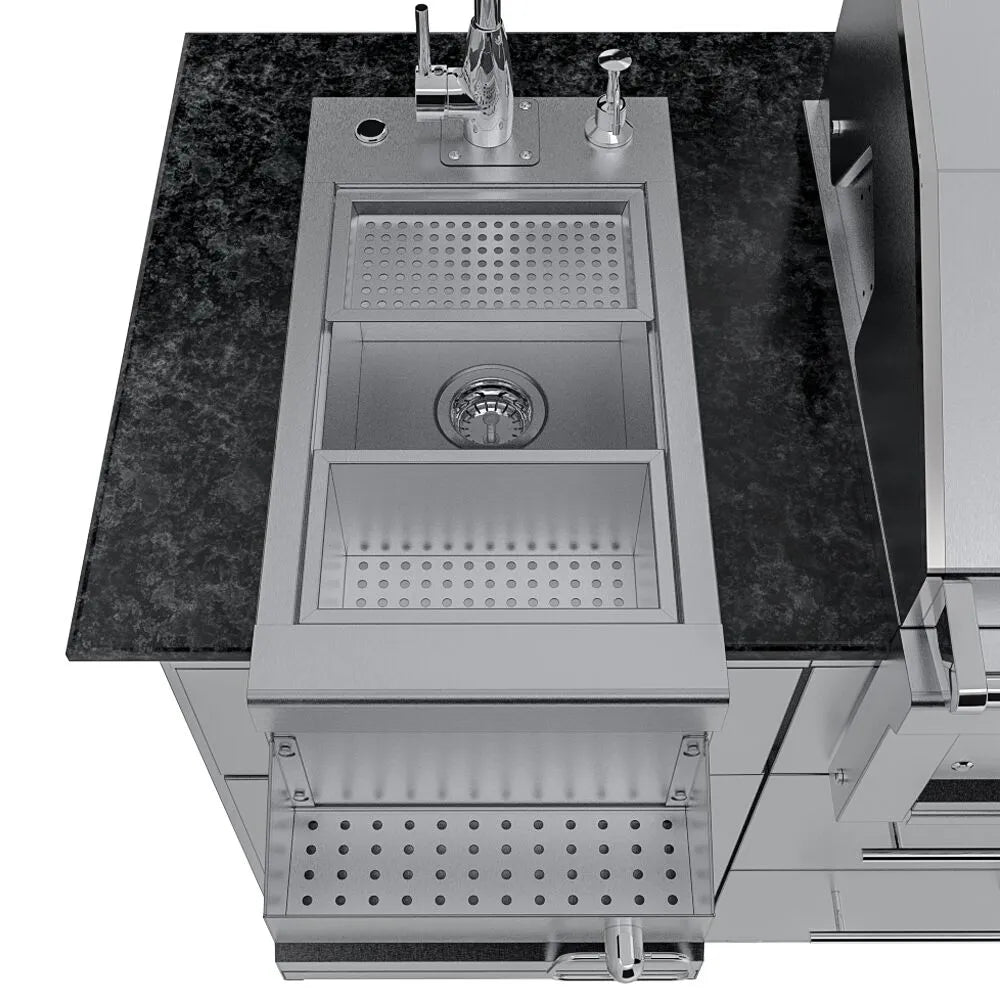 Sunstone Caprice 6.4′ Grill & Bar Sink Outdoor Island Package