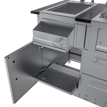 Sunstone Caprice 6.4′ Grill & Bar Sink Outdoor Island Package