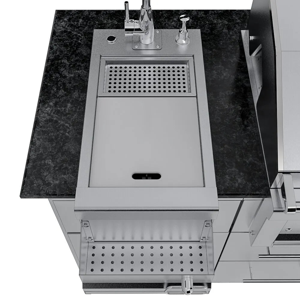 Sunstone Caprice 6.4′ Grill & Bar Sink Outdoor Island Package