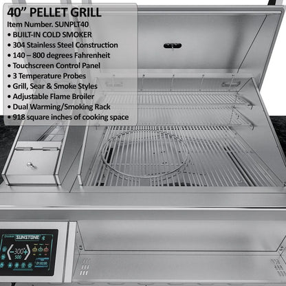 Sunstone Cypress 11.6′ Hybrid Pellet Outdoor Kitchen Island Package