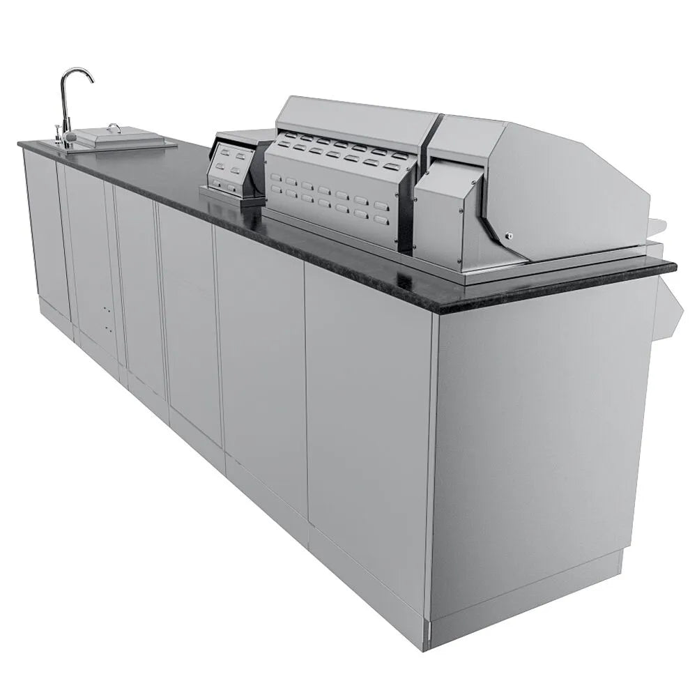 Sunstone Cypress 11.6′ Hybrid Pellet Outdoor Kitchen Island Package