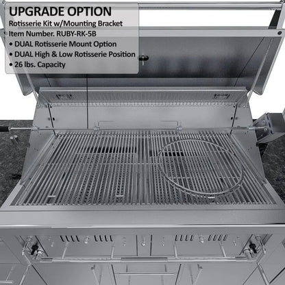 Sunstone Dallas 14′ Outdoor Kitchen Island Package with Gas-Hybrid Charcoal Grill