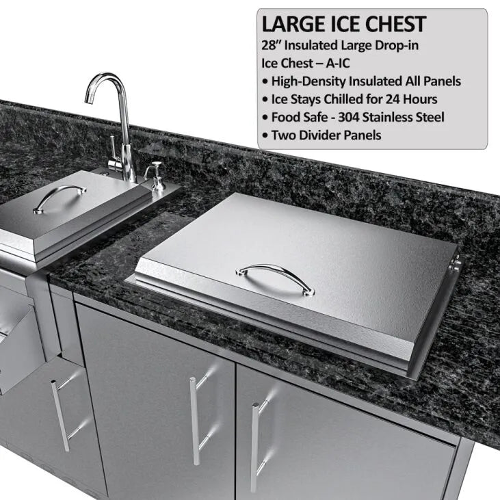 Sunstone Galley 10.8′ Clean & Prep Outdoor Kitchen Island Package