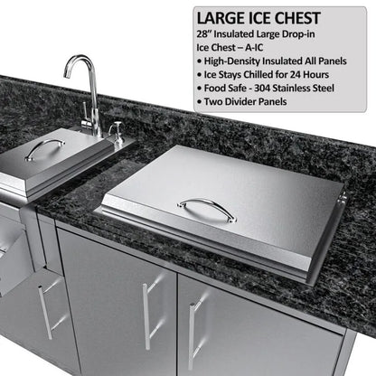 Sunstone Galley 10.8′ Clean & Prep Outdoor Kitchen Island Package