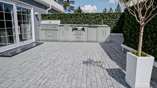 Sunstone Hill Country 13′6″ Outdoor Kitchen Island Package
