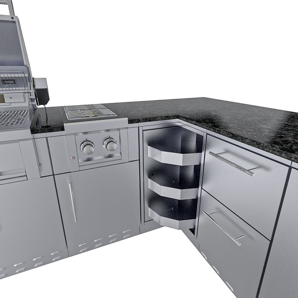 Sunstone Rancher L-Shaped Steel Outdoor Kitchen Package
