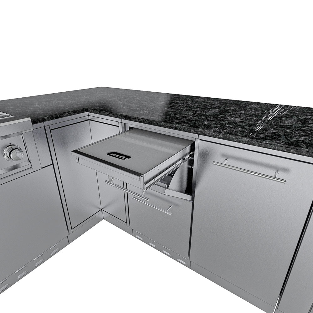 Sunstone Rancher L-Shaped Steel Outdoor Kitchen Package