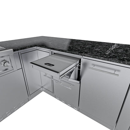 Sunstone Rancher L-Shaped Steel Outdoor Kitchen Package