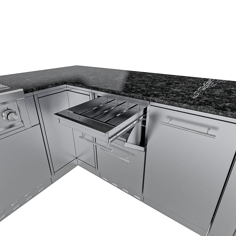 Sunstone Rancher L-Shaped Steel Outdoor Kitchen Package