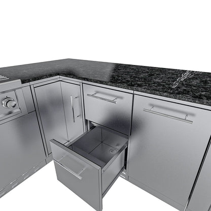 Sunstone Rancher L-Shaped Steel Outdoor Kitchen Package