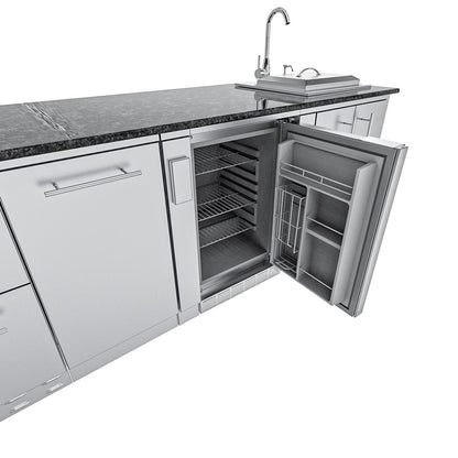 Sunstone Rancher L-Shaped Steel Outdoor Kitchen Package